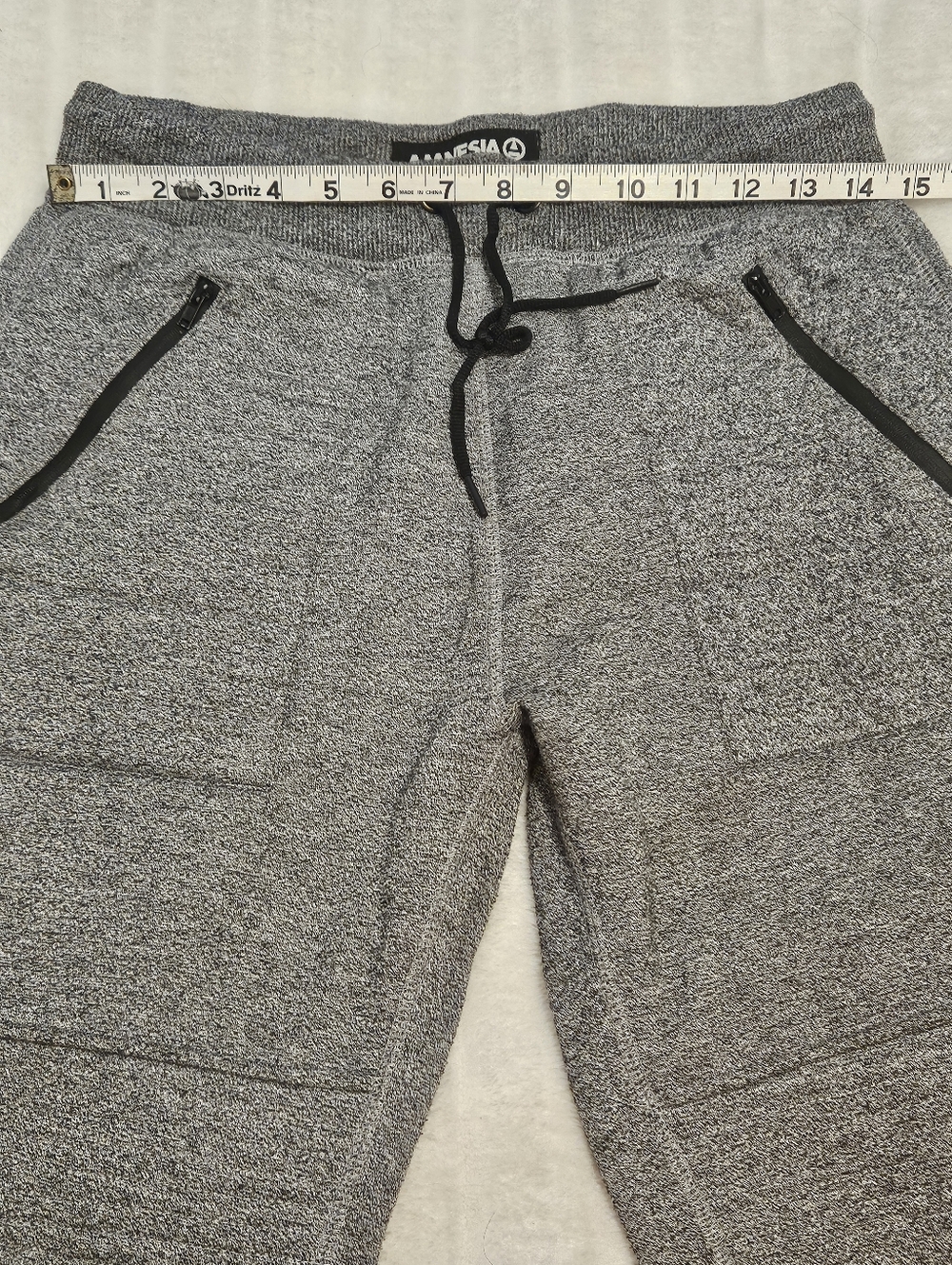 Amnesia Heathered Gray Slim Jogger Sweatpants with Zippered Pockets - Picture 8 of 16